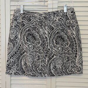 Mini Skort - Black & White Paisley - Size 6P